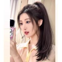 Extensión de cabello sintético con cola de caballo recta ligeramente levantada de 12/16 pulgadas, peluca con cola de caballo con Clip, peluca de cola de caballo en capas dulces - details 13