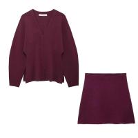 Traje minifalda de punto para damas, Chaqueta de punto de 2 piezas para damas, Traje para damas, Ropa para damas, Ropa de calle, Chaqueta de punto con mangas sueltas - details 36