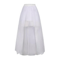 Falda gótica Punk para mujer, talla elástica, cuello alto, estilo Bo, Cosplay de Halloween, Maxi vestido asimétrico de tul suave - details 15
