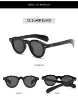 Toyear-gafas de sol ovaladas redondas Vintage para mujer y hombre, lentes de sol de diseñador de marca de lujo, estilo Punk y Rosa, con remaches - details 5
