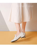 Mocasines de mujer con plataforma interior para aumentar la altura, puntera cuadrada, boca poco profunda, tacón grueso y suela suave. - details 8