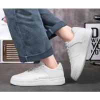 Zapatos De Cuero Para Hombre Negros Clásicos Planos Deportivos Con Cordones Zapatillas De Skateboarding Blancas Casual Para Caminar Y Correr - details 6