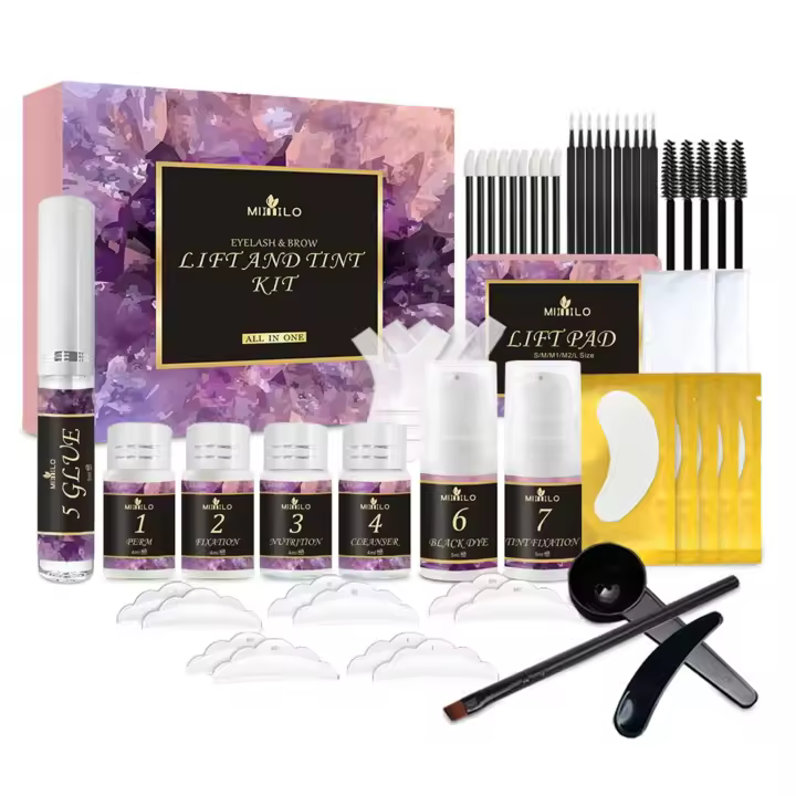 Kit de levantamiento de pestañas, maquillaje de ojos, combinación de tinte de cejas, potenciador de pestañas - 1