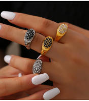 Los anillos de lujo de desplazamiento de moda con las incorporaciones de Diamantes de Colores, Maple de Titanium, Joyas Clásicas y exquisitas de anillos de pendientes para Mujeres - details 6