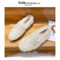 Zapatos planos con lazo para mujer, mocasines de lana rizada con forro de piel de algodón, botas de borreguito, Invierno - details 13