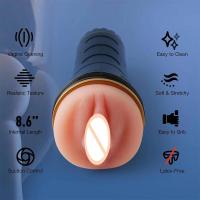 Embalaje privado Masturbador automático masculino sexy Vagina Coño Succión Vibración Masajeador Real Mamada Masturbación Copa Juguetes sexuales para adultos para 18 hombres - details 2