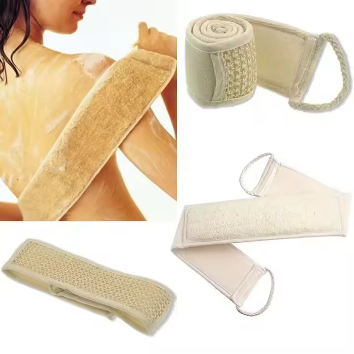 Exfoliante de Espalda de Lofa Natural Cepillo de Piel para Spa Cepillo de Baño de Mango Largo - 1