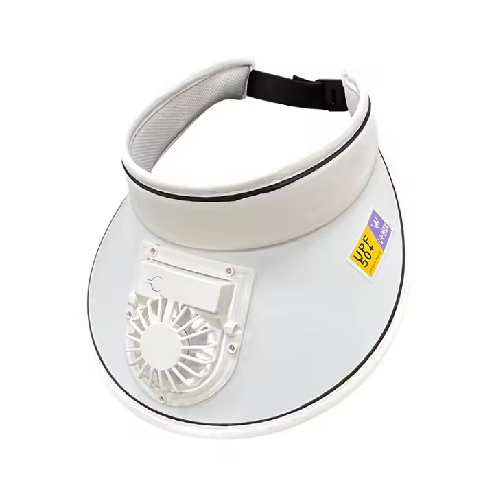 Sombrero de verano nuevo con parasol, protector solar, ventilador, gorra recargable, gran visera, parte superior vacía para exteriores, mujer, sombrero para el sol, ventilador, gorra. - 1