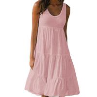 Vestido Mini Casual Elegante Sin Mangas Para Mujer Verano 2024 Con Volantes Y Cuello En V Estilo Playa Y Fiesta Sundress Oversize Streetwear - details 6