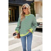 Sudaderas de cuello redondo a rayas para mujer con prendas de vestir exteriores de colores contrastantes - details 22