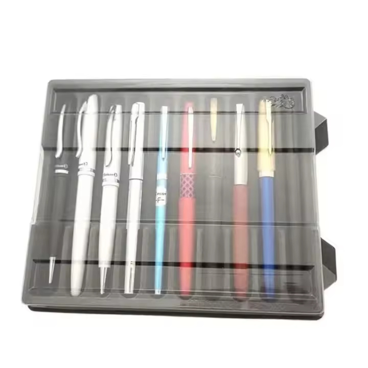 Caja de almacenamiento transparente para pluma estilográfica, caja organizadora para bolígrafos, coleccionista de bolígrafos, papelería, estuche de exposición - 1