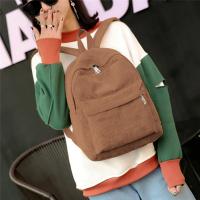 Mochila de Corduroy para Mujer Tendencia en Bolsos de Viaje y Escuela Color Sólido - details 12