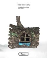 Cueva de piel de pescado, casa de corteza Artificial de resina, refugio decorativo hueco para camarones, cueva escondite, adornos de acuario de simulación, carpa - details 3