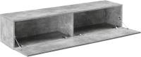 Mueble de TV de pared Evaton de 140 x 33 x 30 cm, mesa de centro flotante, consola de pared blanca de alto brillo. - details 31