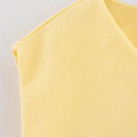 PB&ZA2025 verano chaleco sin mangas amarillo con cuello redondo para mujer, cárdigan holgado, simple, versátil, top en capas - details 5