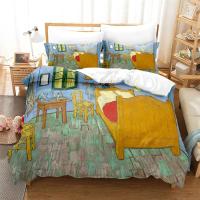 Juego de Cubierta de Edredón y Sábanas con Pintura Moderna Clásica de Van Gogh Noche Estrellada Tamaño Queen Decorativo 3 Piezas - details 17