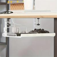 Bandeja de gestión de cables para debajo del escritorio, almacenamiento de estación de trabajo, cesta de bandeja de cables de Metal, escritorio de pie para oficina y hogar estilo 1 - details 5