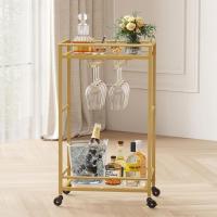 Carrito Auxiliar de 3 Niveles,Carrito de Servicio de té con Ruedas con Bloqueo,Carrito de Cocina y Alcohol para Comedor y Sala de Estar,43,2 x 30 x 81,5 cm, Marrón rústico - details 17