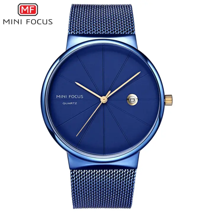 Reloj minimalista ultrafino para hombre, movimiento de cuarzo japonés, resistente al agua, correa de malla de acero inoxidable, reloj de pulsera con fecha - 1