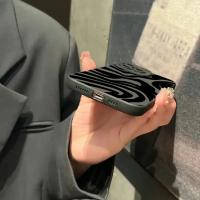Funda Protectora de Silicona Negra con Patrón de Ondas Adecuada para la Serie iPhone - details 5