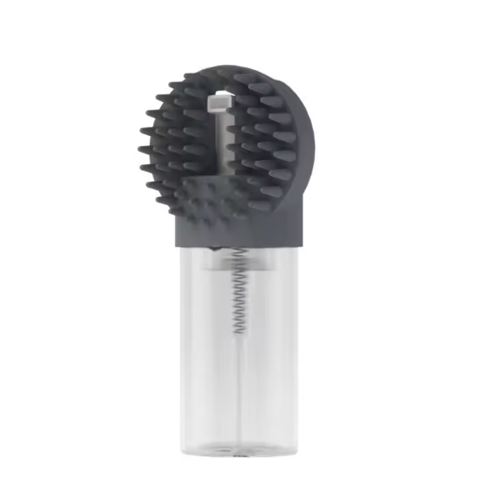 Cepillo de baño de silicona para perros, mango de agarre cómodo, dispensador de champú incorporado, cepillo de masaje para ducha de mascotas, cepillo de limpieza suave para perros - 1