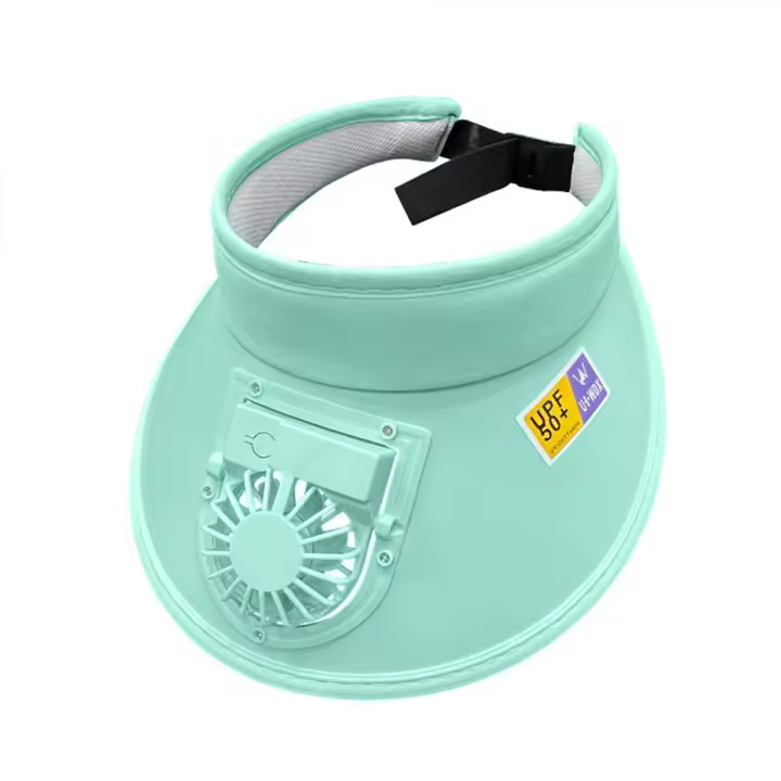 Sombrero con ventilador eléctrico con carga USB informal, sombrero para el sol de ala ancha Anti-UV para exteriores, sombrero con protección solar de verano 50+ UPF para hombre y mujer - 1