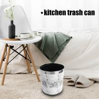 Cubo de basura con patrón de mármol, papelera de 10l, diámetro de 23Cm, altura de 27Cm, para sala de estar, baño, cocina - details 2