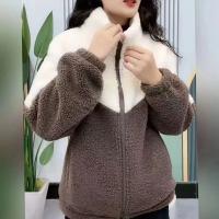 Abrigo de lana de cordero grueso para mujer, chaqueta cálida de manga larga, Abrigo acolchado, Top de otoño e invierno, talla grande - details 0