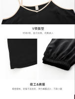 Pijama de primavera y verano otoño para mujer de seda de hielo Sexy Slip camisón corto fino estilo coreano dulce de dos piezas traje de casa - details 10