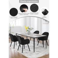 Silla de Comedor Estilo Vintage Juego de 1, Silla Cocina, Silla Nordica con Respaldo y Reposabrazos, Tela Pana, Estructura de Madera, Sillas para Tocador, Escritorio, Crema, EZS26cm-1 - details 85