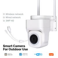 Cámara de seguridad inteligente Tuya WiFi de 3MP compatible con red RJ45 inalámbrica y con cable IP65 seguimiento de movimiento impermeable noche a todo Color - details 0