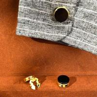 10 gemelos redondos de latón con botones en los puños, adecuados para camisas de boda formales de hombre - details 2