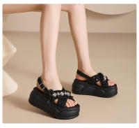 Sandalias Casuales de Moda para Mujer Nuevos Zapatos de Playa con Suela Gruesa y Cruzada con Estilo - details 13