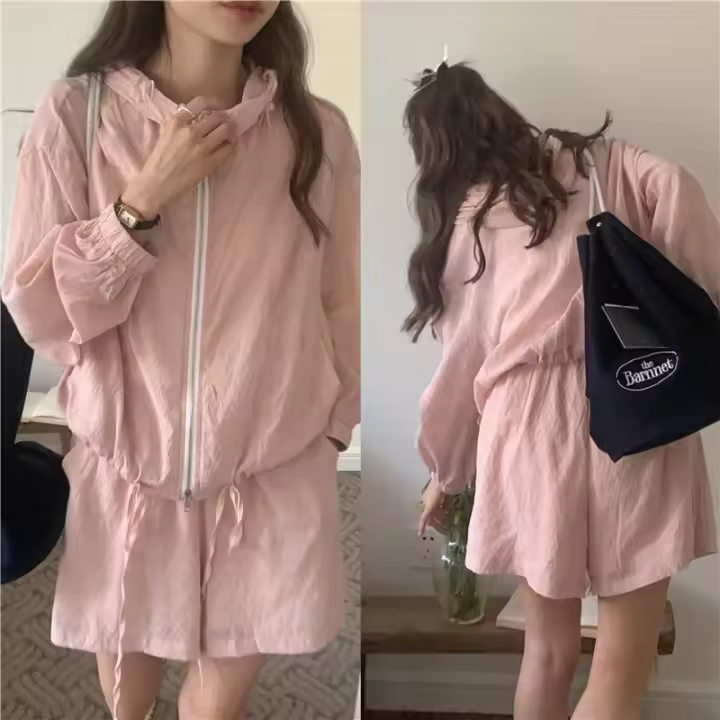 Blusa de verano 2025 extragrande para mujer, traje de dos piezas con camisa de manga larga y pantalones de pierna ancha de cintura alta. - 1
