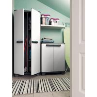 Armario Linear Escobero Almacenamiento de Resina con 2 Puertas y 3 Baldas Negro/Gris - details 16