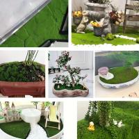Plantas DIY, césped falso, hojas simuladas realistas de larga duración, verde, 50x50cm, alfombra de musgo artificial, jardín - details 7