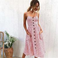 Correas con estampado de playa, abrigo de verano sin mangas con cuello en V para mujer, vestido midi sexy, vestidos elegantes Vestiti Donna - details 11