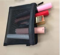 Neceser de viaje con cremallera para mujer, bolsa de maquillaje de malla transparente negra, organizador de almacenamiento, bolsa de cosméticos informal - details 0