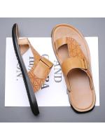 2025 verano hombres sandalias de cuero gran tamaño moda cien con simple juventud masculina playa zapatos zapatillas - details 2