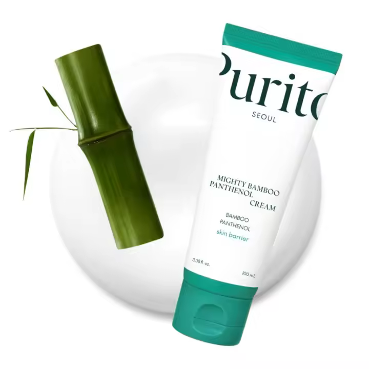 PURITO Mighty Bamboo Panthenol Glow Cream, Reparación de barrera, para todo tipo, Hidratante facial diario, Piel de vidrio, Vegano, Piel coreana - 1