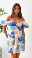 Vestido de manga corta con cuello en V, estampado, estilo veraniego para mujer - details 8