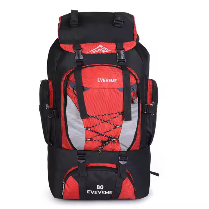 Mochila de senderismo impermeable para hombre, bolsa de equipaje de viaje para acampar, montañismo, escalada, accesorios al aire libre, 80L - 1