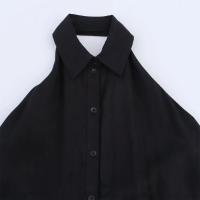 PB & ZA2025simple temperamento cómodo cuello halter sin espalda suelto sin mangas vestido con botones novedad de verano ropa de mujer - details 12