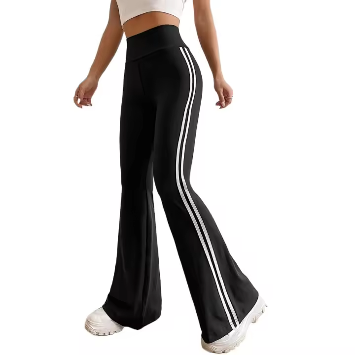 Pantalones acampanados para mujer cintura elástica pierna recta estilo Harajuku - 1