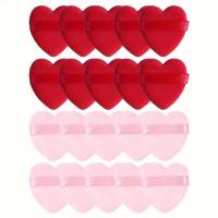 20 almohadillas de maquillaje suaves en forma de corazón para base y cuerpo, material de algodón, tamaño 10 cm - details 0