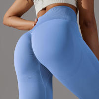 Leggings de yoga sin costuras para mujer, ropa deportiva de entrenamiento, pantalones deportivos de cintura alta - details 82