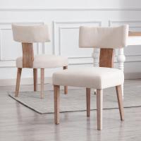 2 Sillas de Comedor de Lino, Sillas de Cocina con Patas de Madera, Sillas de Restaurante Clásicas, Sillas de Salón Tapizadas con Respaldo - details 0