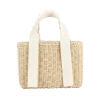 Handwoven Bag Fashionable Lightweight Top Handle Trendy Women's Handbag Woven Tote Bag for Shopping Camping Casual Beach Girls