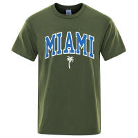 Camisetas con letras de la ciudad de la costa de Miami para hombre, ropa informal holgada de gran tamaño, camisetas de algodón con dibujos animados para hombre, camisetas callejeras - details 11