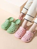 Sandalias De Verano Para Mujer 2024 Pantuflas Impermeables Con Gran Dedo Y Agujeros Zapatillas De Playa Exterior Cerradura Pull on Material EVA Plataforma Sin Tacón Estilo Conciso - details 8